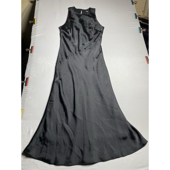 Express Dresses & Skirts - Express Womens Medium Black Satin Maxi Dress Sleeveless A-Line Formal Wedding